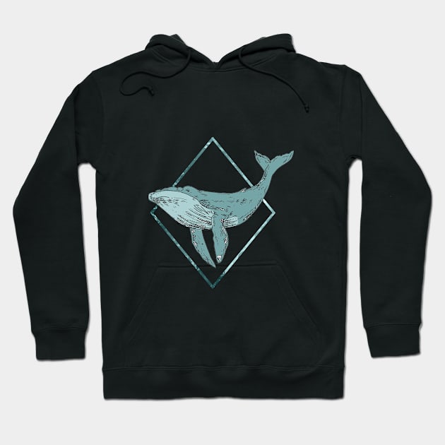 Blue Whale Geometric Hoodie by CaosTranscrito